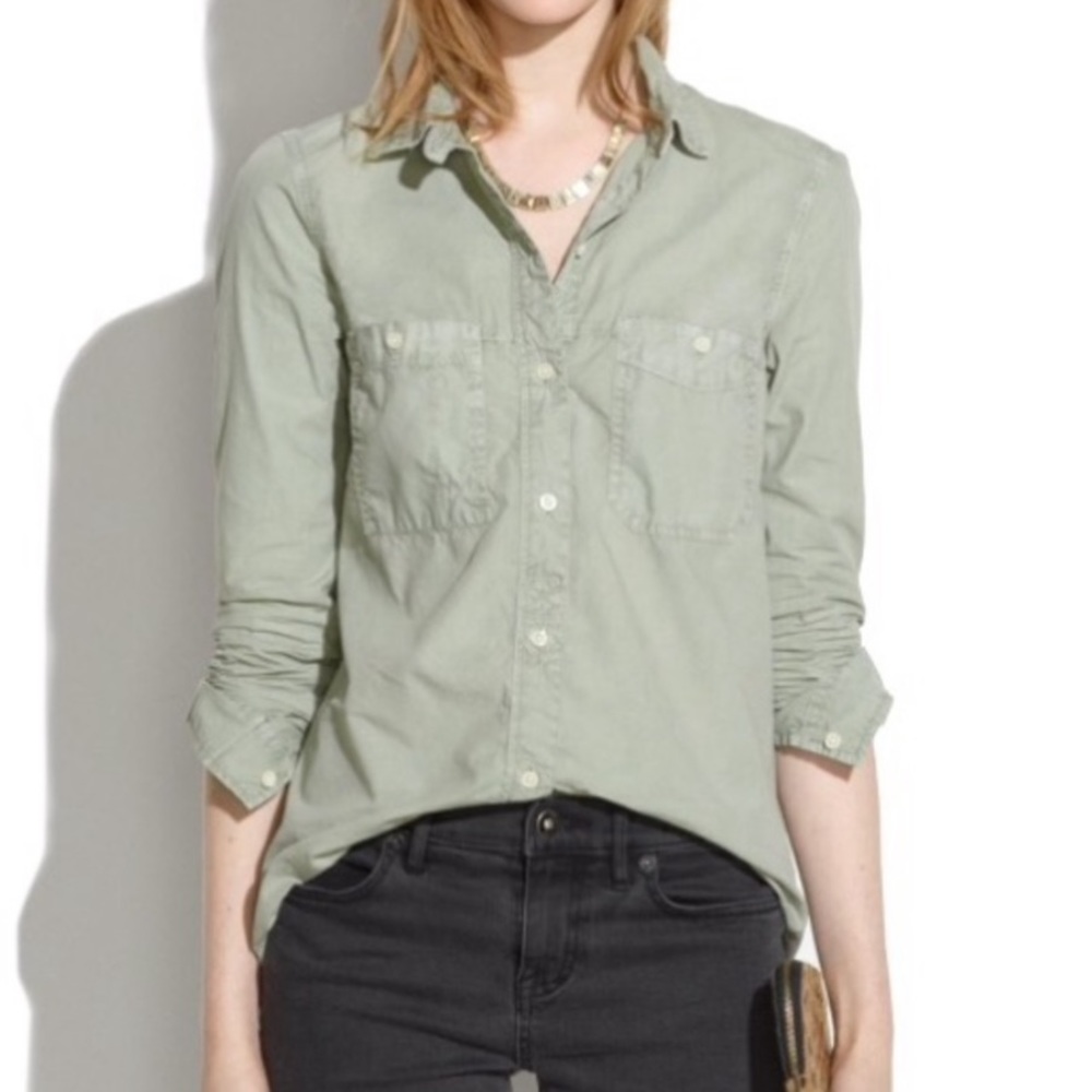 Madewell Washed Cotton Boyshirt Size Small Top